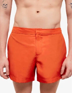 THE KOOPLES Elasticated-waist Side-slip Woven Swim Shorts -Baker Klein Shop R04138180 ORA01 ALT04