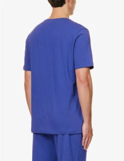 Boss Logo-embroidered Regular-fit Stretch-cotton T-shirt 10 Boss Logo-embroidered Regular-fit Stretch-cotton T-shirt -Baker Klein Shop R04140025 BRIGHTBLUE ALT03