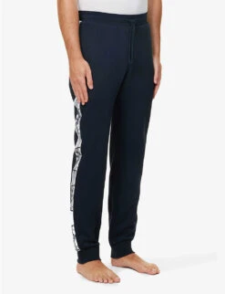 Emporio Armani Brand-tape Regular-fit Cotton-blend Jogging Bottoms 9 Emporio Armani Brand-tape Regular-fit Cotton-blend Jogging Bottoms -Baker Klein Shop R04142170 MARINE ALT02