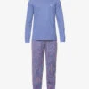 Emporio Armani Logo-embroidered Cotton Pyjamas -Baker Klein Shop R04142173 VERTICALSTRIPDENIM M