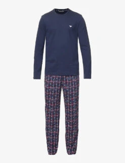 Emporio Armani Logo-embroidered  cotton Pyjamas