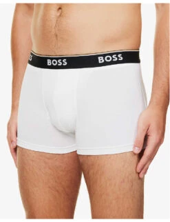 Boss Pack Of Three Logo-embroidered Stretch-cotton Trunks -Baker Klein Shop R04142414 OPENMISCELLANEOUS ALT03