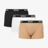 Boss Pack Of Three Logo-embroidered Stretch-cotton Trunks -Baker Klein Shop R04142414 OPENMISCELLANEOUS M