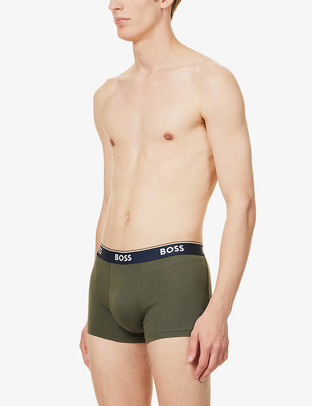 Boss Pack Of Three Branded Striped-waistband Regular-fit Stretch-cotton Trunks 4 Boss Pack Of Three Branded Striped-waistband Regular-fit Stretch-cotton Trunks - Image 2