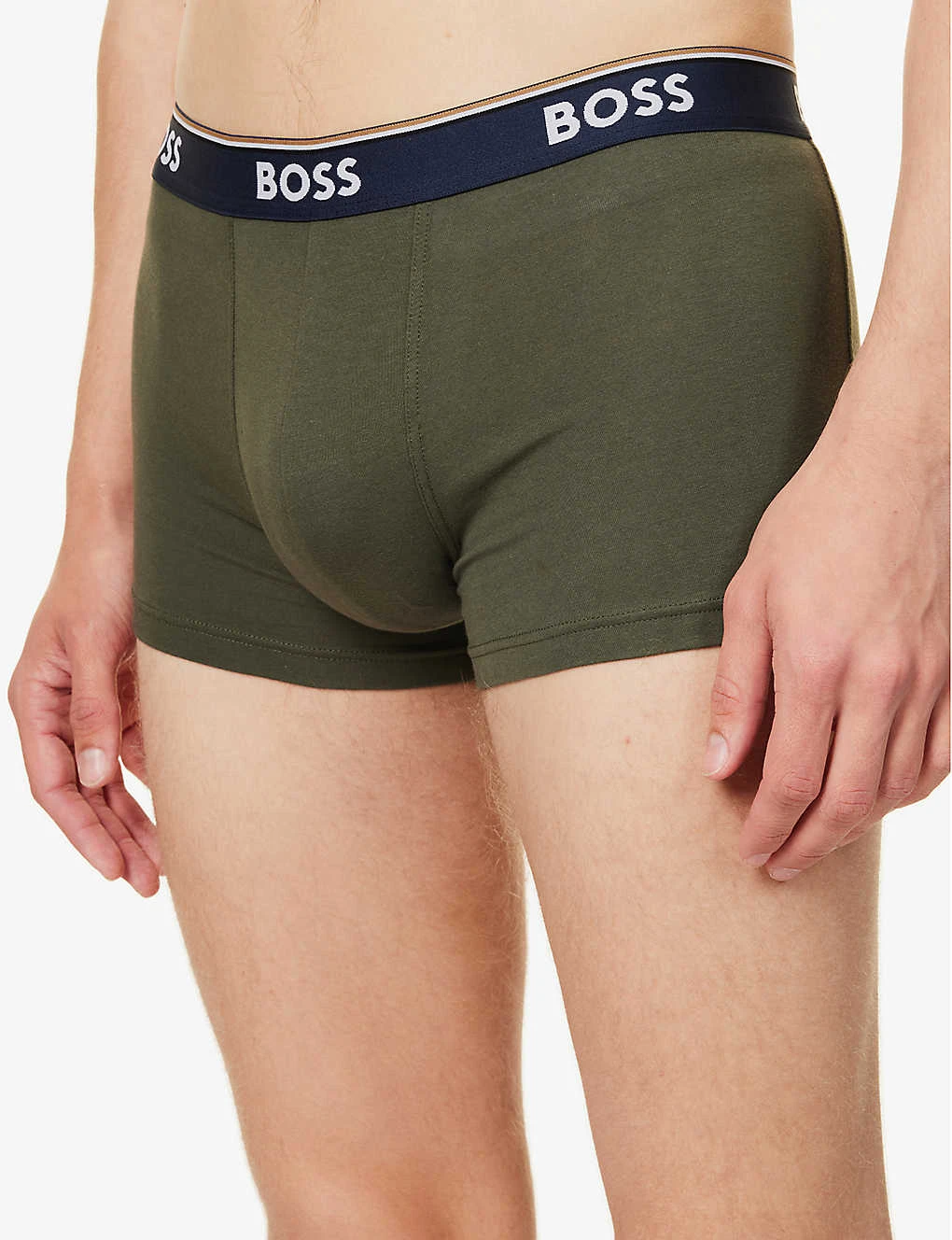 Boss Pack Of Three Branded Striped-waistband Regular-fit Stretch-cotton Trunks 6 Boss Pack Of Three Branded Striped-waistband Regular-fit Stretch-cotton Trunks - Image 4