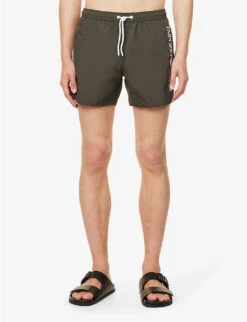 Emporio Armani Logo-embroidered Elasticated-waist Swim Shorts 9 Emporio Armani Logo-embroidered Elasticated-waist Swim Shorts -Baker Klein Shop R04142631 TERRADARKLAND ALT02