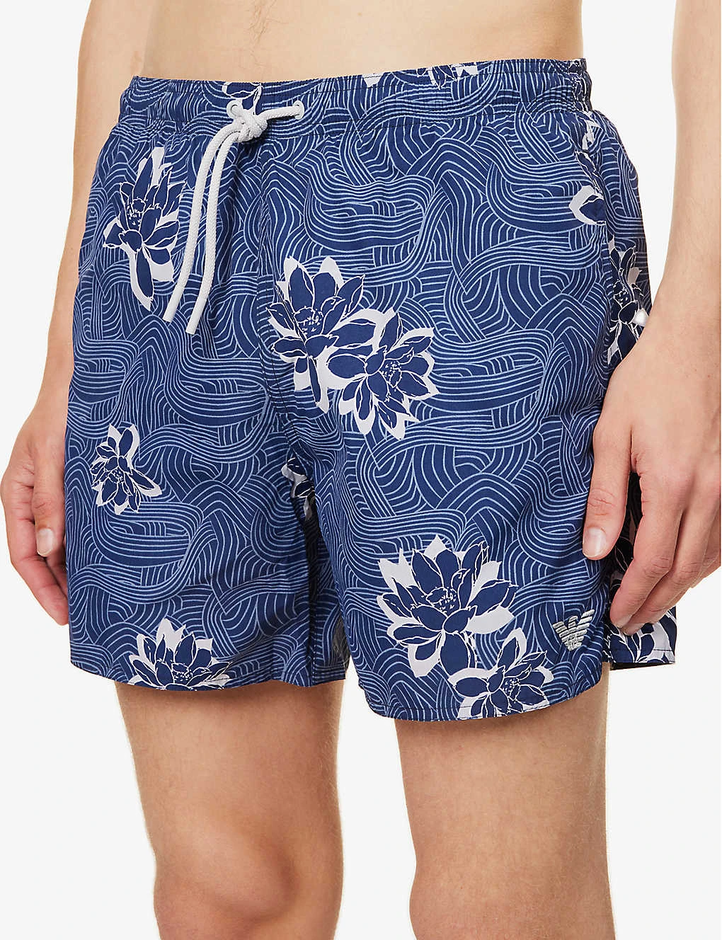 Emporio Armani Graphic-print Elasticated-waist Swim Shorts 7 Emporio Armani Graphic-print Elasticated-waist Swim Shorts - Image 5