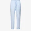 Relaxed-fit Straight-leg Mid-rise Woven Pyjama Bottoms -Baker Klein Shop R04144741 SKYBLUE M