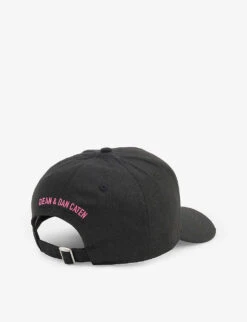 DSQUARED2 Icon Logo-embroidered Curved-peak Woven Baseball Cap -Baker Klein Shop R04145412 BLACK ALT02