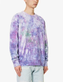 Champion Tie-dye Brand-appliqué Cotton-blend Sweatshirt -Baker Klein Shop R04147795 RAWVIOLET ALT02