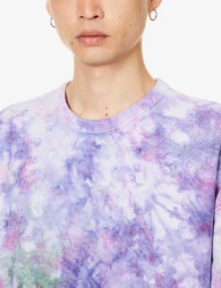 Champion Tie-dye Brand-appliqué Cotton-blend Sweatshirt -Baker Klein Shop R04147795 RAWVIOLET ALT04
