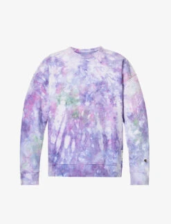 Champion Tie-dye Brand-appliqué Cotton-blend Sweatshirt