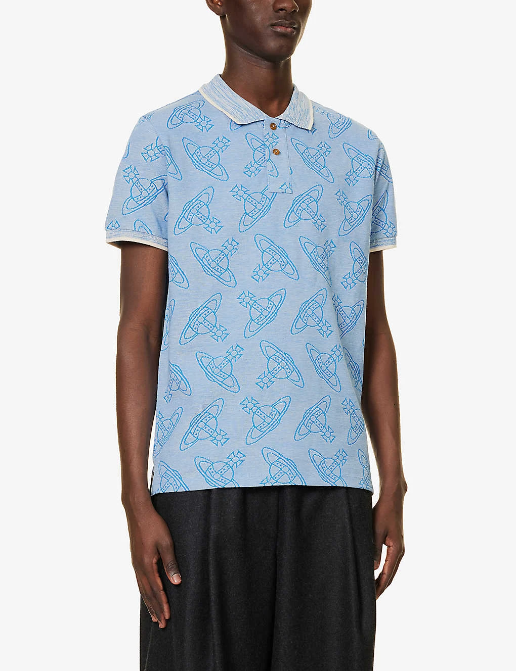 Vivienne Westwood Orb-print Split-side Organic-cotton Polo Shirt 5 Vivienne Westwood Orb-print Split-side Organic-cotton Polo Shirt - Image 3