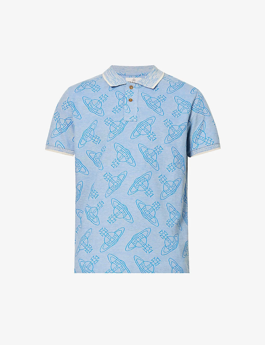Vivienne Westwood Orb-print Split-side Organic-cotton Polo Shirt 3 Vivienne Westwood Orb-print Split-side Organic-cotton Polo Shirt
