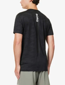 Bjorn Borg Performance Camo-print Recycled Polyester-blend T-shirt -Baker Klein Shop R04148038 BLACK ALT03