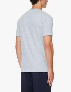 PAUL SMITH Interlock Brand-embroidered Cotton-jersey T-shirt -Baker Klein Shop R04148047 TURQUOISE ALT02