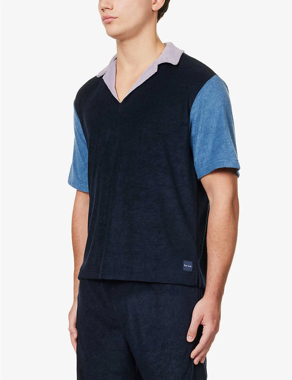 PAUL SMITH Colour-blocked Camp-collar Regular-fit Towelling Shirt 5 PAUL SMITH Colour-blocked Camp-collar Regular-fit Towelling Shirt - Image 3