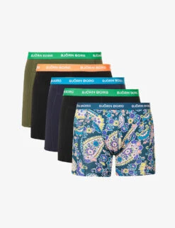 Bjorn Borg Pack Of Five Logo-print Stretch-cotton Boxers