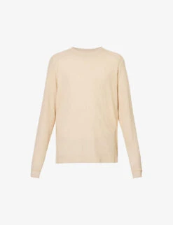 Paige Huntemann Long-sleeved Waffle-textured Cotton-knit T-shirt
