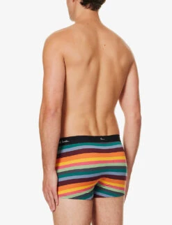 PAUL SMITH Striped Logo-waistband Low-rise Stretch-organic-cotton Trunks -Baker Klein Shop R04148435 MULTICOLOUR ALT02