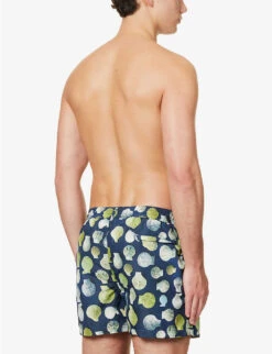 PAUL SMITH Graphic-pattern Drawstring-waistband Recycled-polyester-blend Swim Shorts -Baker Klein Shop R04148455 BLUES ALT03