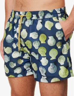 PAUL SMITH Graphic-pattern Drawstring-waistband Recycled-polyester-blend Swim Shorts -Baker Klein Shop R04148455 BLUES ALT04