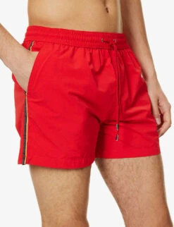 PAUL SMITH Artist Stripe Grosgrain-trim Recycled-polyamide Swim Shorts 11 PAUL SMITH Artist Stripe Grosgrain-trim Recycled-polyamide Swim Shorts -Baker Klein Shop R04148458 REDS ALT04