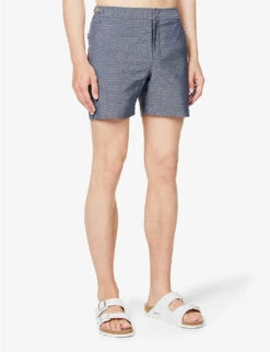 ORLEBAR BROWN Bulldog Geometric-print Regular-fit Woven Swim Shorts -Baker Klein Shop R04150079 HONEYCOMB ALT02