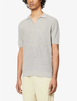 ORLEBAR BROWN Horton V-neck Cotton-knit Polo Shirt -Baker Klein Shop R04150120 CINDER ALT02