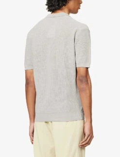 ORLEBAR BROWN Horton V-neck Cotton-knit Polo Shirt -Baker Klein Shop R04150120 CINDER ALT03