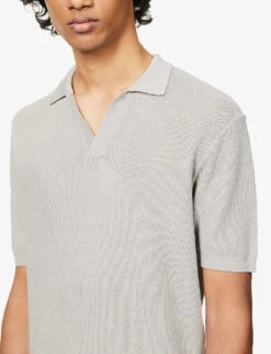 ORLEBAR BROWN Horton V-neck Cotton-knit Polo Shirt -Baker Klein Shop R04150120 CINDER ALT04