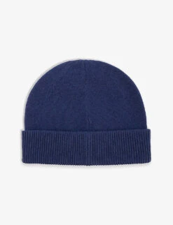 Acne Studios Kana Logo-patch Wool-knit Beanie Hat -Baker Klein Shop R04155372 INKBLUE ALT02