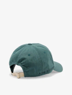 Acne Studios Carily Brand-embroidered Cotton-twill Cap -Baker Klein Shop R04155383 SEAFOAMGREEN ALT02