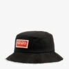 Kenzo Logo-patch Cotton-twill Bucket Hat -Baker Klein Shop R04157700 BLACK M