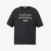 Acne Studios Exford U 1996 Brand-print Cotton And Hemp-blend T-shirt -Baker Klein Shop R04158764 FADEDBLACK M