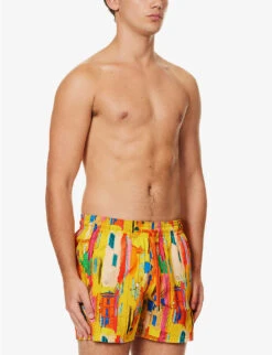 Vilebrequin Sunny Abstract-print Stretch-recycled-polyamide Swim Shorts -Baker Klein Shop R04159192 SOLEIL ALT02