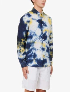 Vilebrequin Tie-dye Regular-fit Linen Shirt -Baker Klein Shop R04159195 BLEUMARINE ALT02