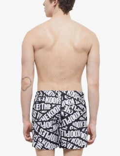 THE KOOPLES Logo-print Woven Swim Shorts -Baker Klein Shop R04159889 BLA01 ALT03