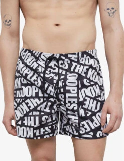 THE KOOPLES Logo-print Woven Swim Shorts -Baker Klein Shop R04159889 BLA01 ALT04