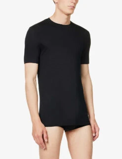 Pureness Crew-neck Stretch-modal T-shirt -Baker Klein Shop R04160558 BLACK ALT02
