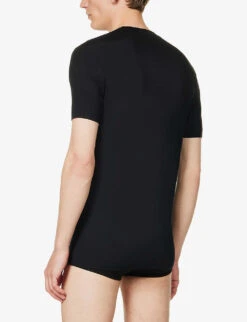 Pureness Crew-neck Stretch-modal T-shirt -Baker Klein Shop R04160558 BLACK ALT03