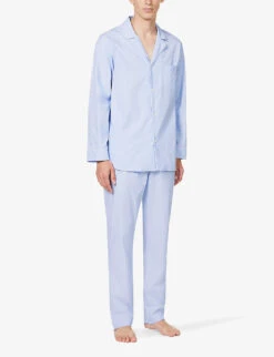 Long-sleeved Relaxed-fit Cotton Pyjama Set 10 Long-sleeved Relaxed-fit Cotton Pyjama Set -Baker Klein Shop R04160564 LIGHTBLUE ALT02