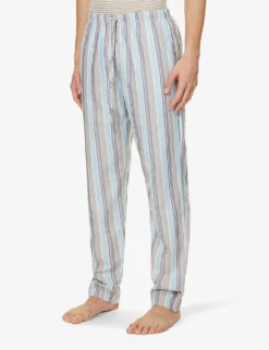 HANRO Striped Mid-rise Woven Trousers -Baker Klein Shop R04160678 JAUNTYSTRIPE ALT02