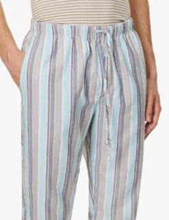 HANRO Striped Mid-rise Woven Trousers -Baker Klein Shop R04160678 JAUNTYSTRIPE ALT04