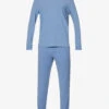 HANRO Long-sleeved Stretch-woven Pyjama Set -Baker Klein Shop R04160682 LABRADORBLUE M