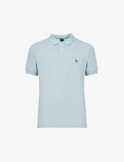 Zebra-appliqué Regular-fit Organic-cotton Polo Shirt