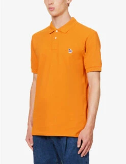 Zebra Logo-embroidered Organic Cotton-piqué Polo Shirt 9 Zebra Logo-embroidered Organic Cotton-piqué Polo Shirt -Baker Klein Shop R04161321 ORANGE ALT02