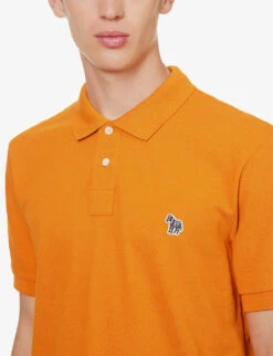 Zebra Logo-embroidered Organic Cotton-piqué Polo Shirt 11 Zebra Logo-embroidered Organic Cotton-piqué Polo Shirt -Baker Klein Shop R04161321 ORANGE ALT04