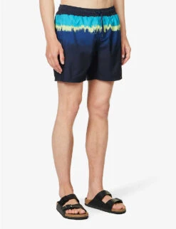 Speedo Watershort 40cm Abstract-print Recycled-polyester Swim Shorts -Baker Klein Shop R04163356 NAVYBLUEAQSPRITZ ALT02