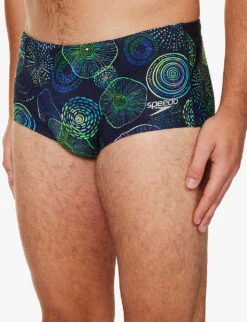 Speedo Graphic-print 17cm Recycled-polyester Blend Swim Briefs -Baker Klein Shop R04163369 NAVYAQUGREENLILAC ALT03